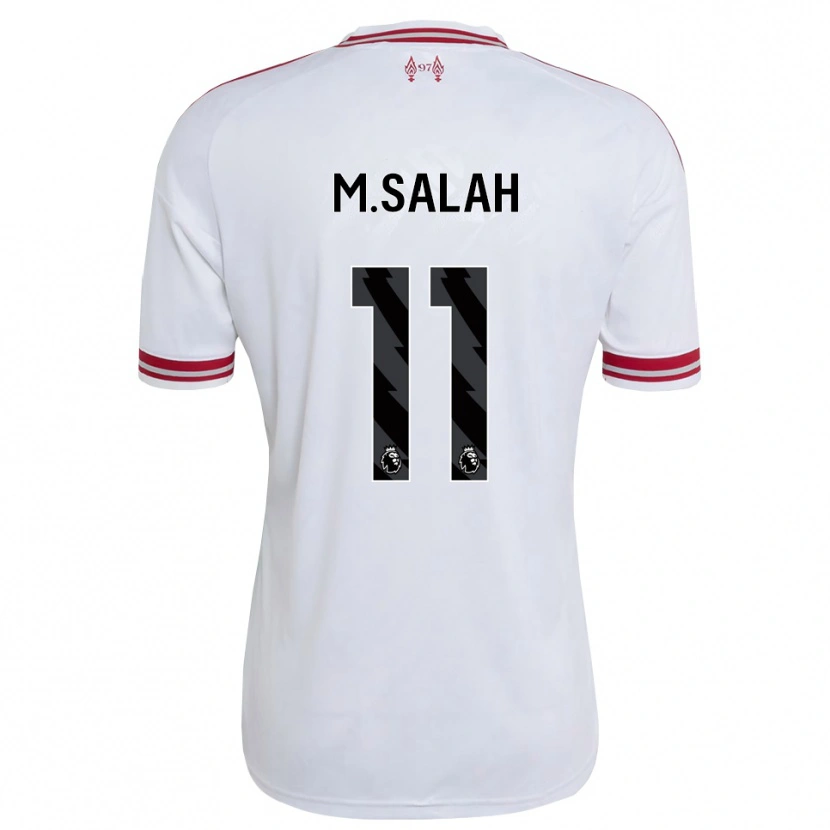 Danxen Børn Mohamed Salah #11 Rød Hvid Udebane Spillertrøjer 2026/27 Trøje T-Shirt