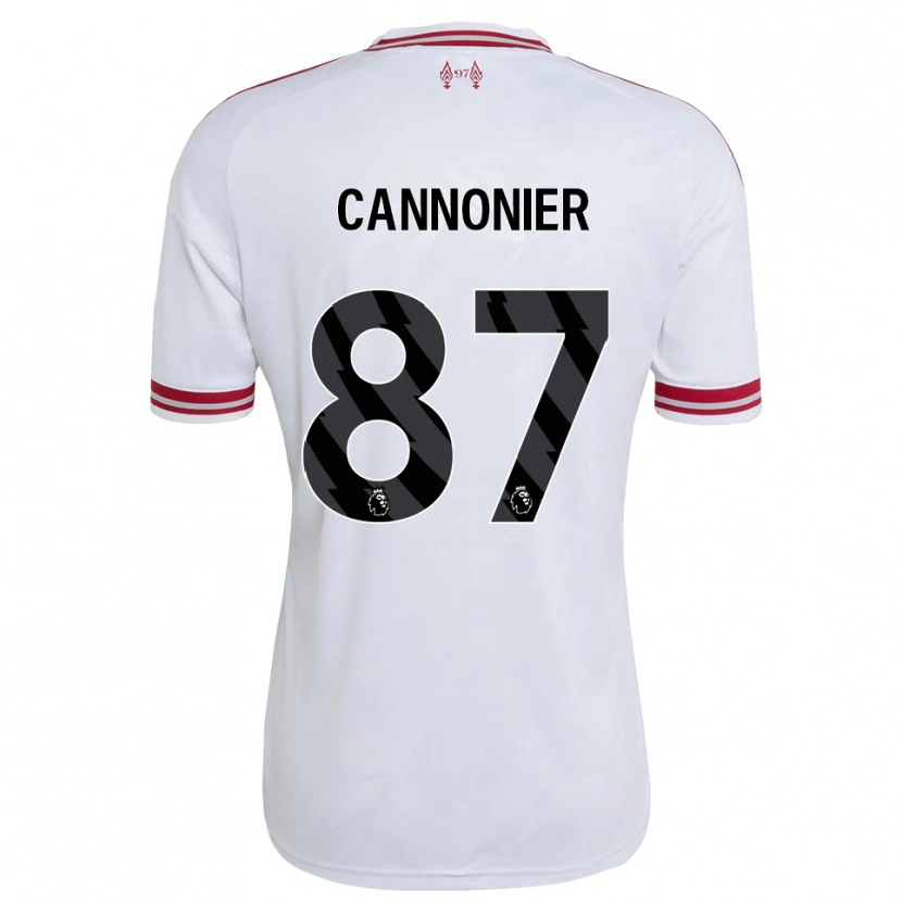 Danxen Børn Oakley Cannonier #87 Rød Hvid Udebane Spillertrøjer 2026/27 Trøje T-Shirt