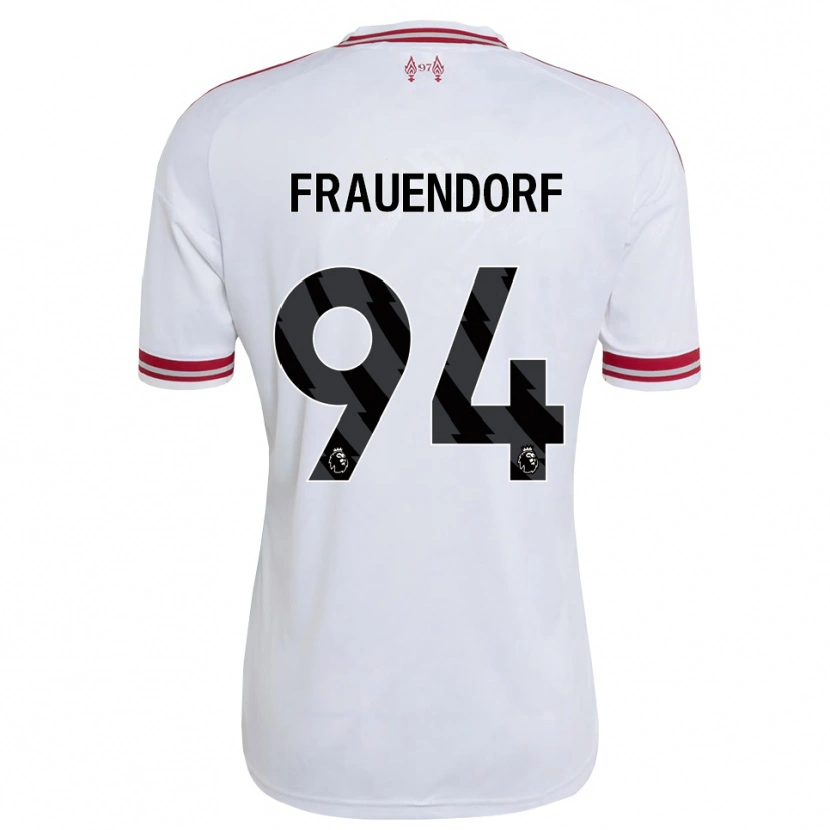 Danxen Børn Melkamu Frauendorf #94 Rød Hvid Udebane Spillertrøjer 2026/27 Trøje T-Shirt