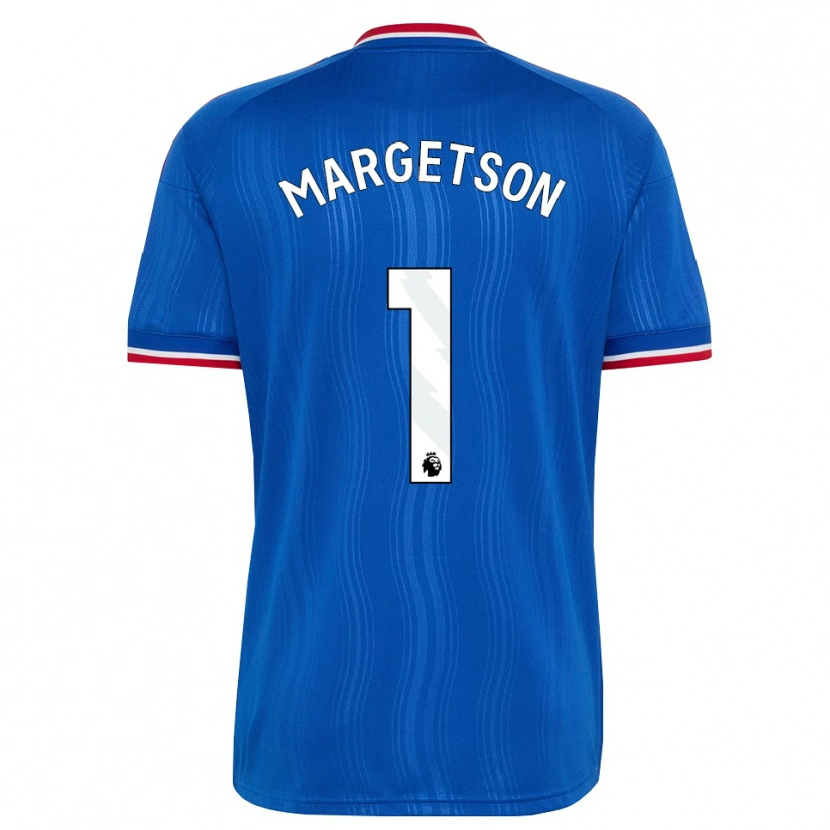 Danxen Børn Kit Margetson #1 Blå Hvid Rød Udebane Spillertrøjer 2026/27 Trøje T-Shirt