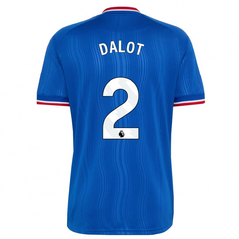 Danxen Børn Diogo Dalot #2 Blå Hvid Rød Udebane Spillertrøjer 2026/27 Trøje T-Shirt