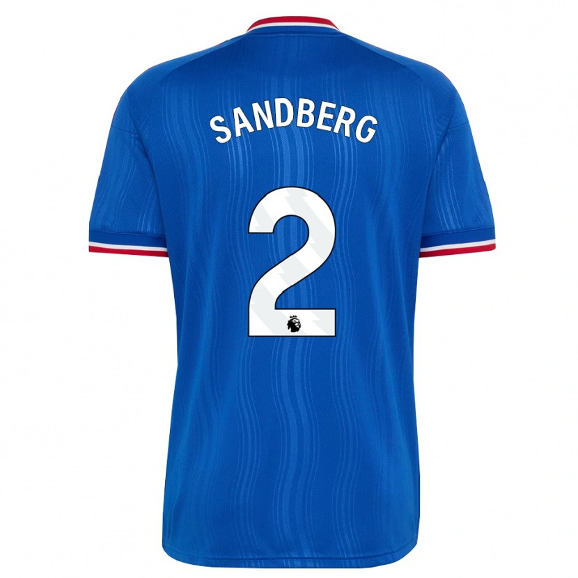 Danxen Børn Anna Sandberg #2 Blå Hvid Rød Udebane Spillertrøjer 2026/27 Trøje T-Shirt