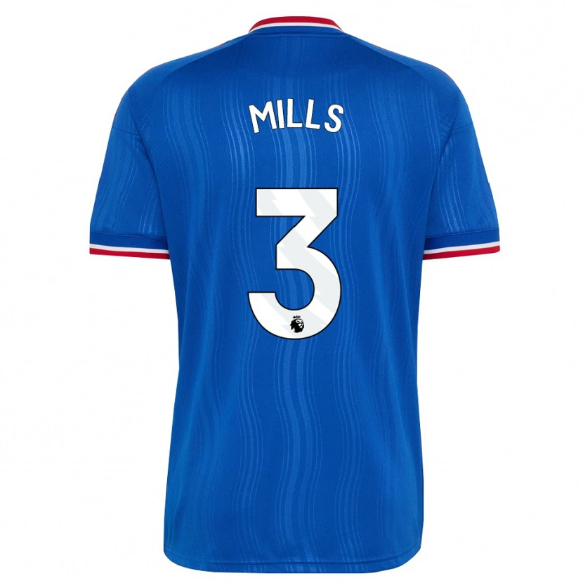 Danxen Børn Albert Mills #3 Blå Hvid Rød Udebane Spillertrøjer 2026/27 Trøje T-Shirt