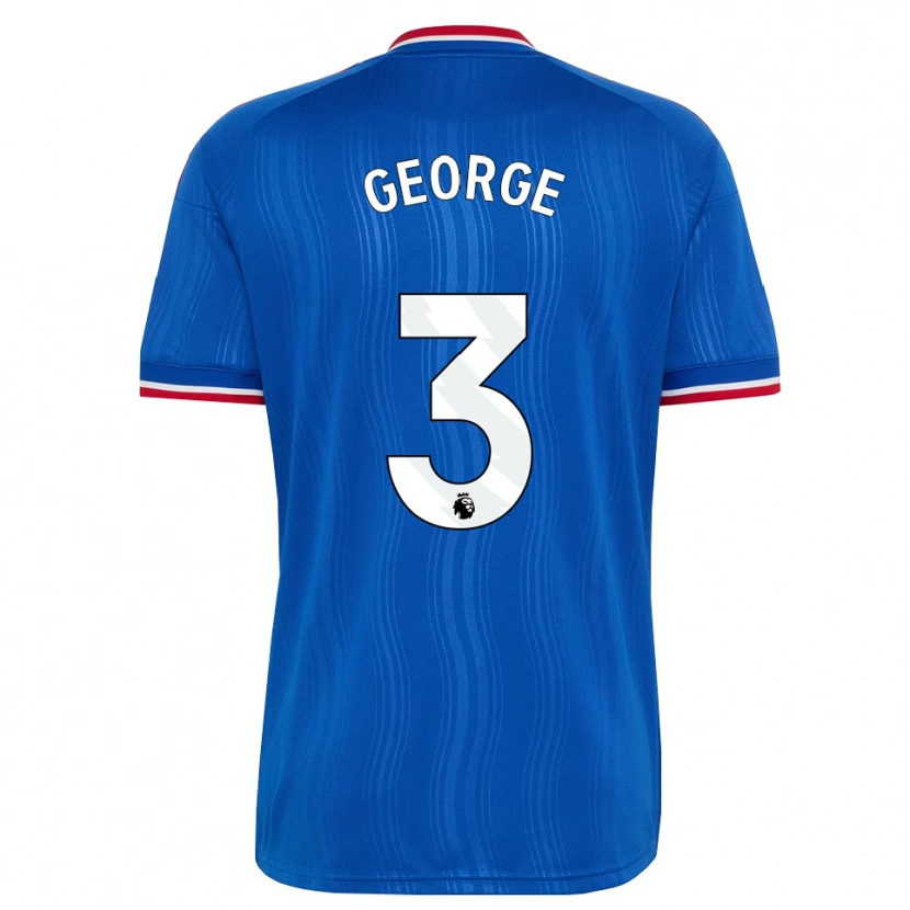 Danxen Børn Gabby George #3 Blå Hvid Rød Udebane Spillertrøjer 2026/27 Trøje T-Shirt