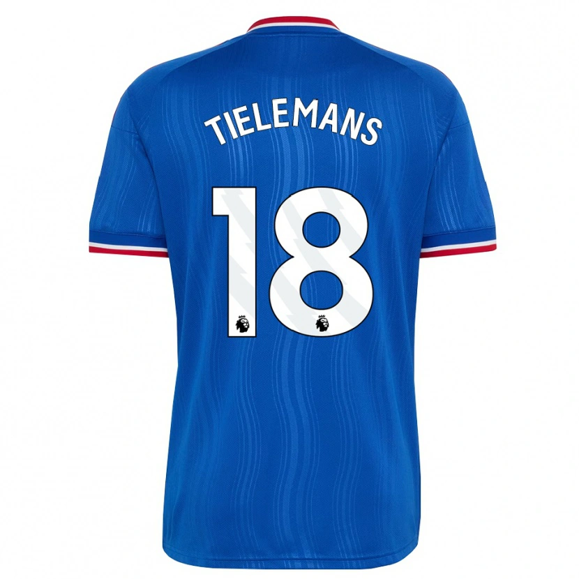 Danxen Børn Youri Tielemans #18 Blå Hvid Rød Udebane Spillertrøjer 2026/27 Trøje T-Shirt