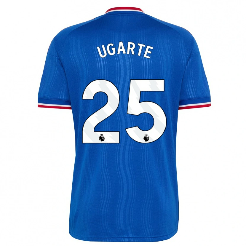 Danxen Børn Manuel Ugarte #25 Blå Hvid Rød Udebane Spillertrøjer 2026/27 Trøje T-Shirt