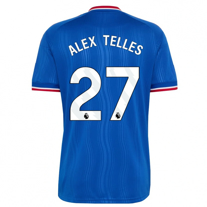 Danxen Børn Alex Nicolao Telles #27 Blå Hvid Rød Udebane Spillertrøjer 2026/27 Trøje T-Shirt