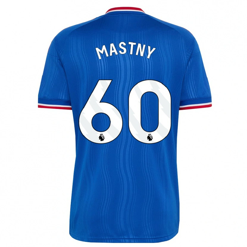 Danxen Børn Ondrej Mastny #60 Blå Hvid Rød Udebane Spillertrøjer 2026/27 Trøje T-Shirt