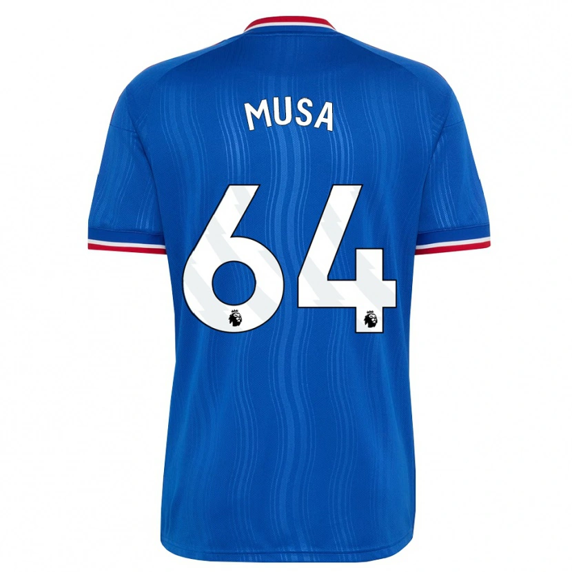Danxen Børn Victor Musa #64 Blå Hvid Rød Udebane Spillertrøjer 2026/27 Trøje T-Shirt