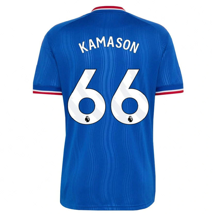 Danxen Børn Jaydan Kamason #66 Blå Hvid Rød Udebane Spillertrøjer 2026/27 Trøje T-Shirt