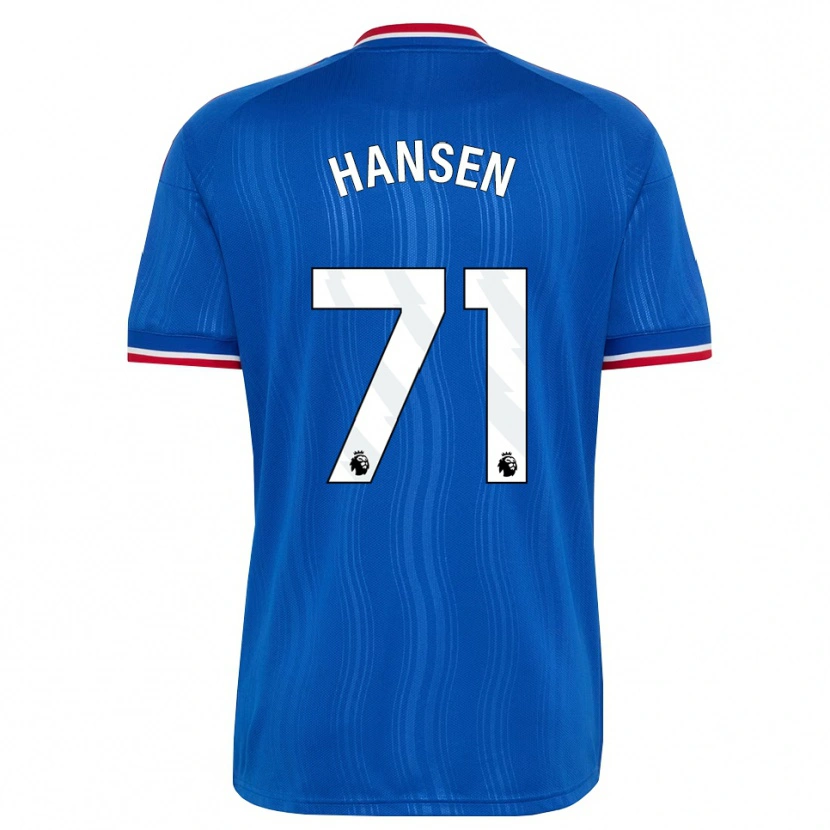 Danxen Børn Isak Hansen-Aaroen #71 Blå Hvid Rød Udebane Spillertrøjer 2026/27 Trøje T-Shirt