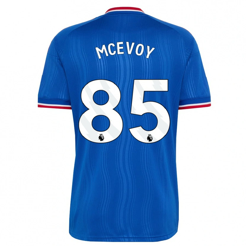 Danxen Børn Jay Mcevoy #85 Blå Hvid Rød Udebane Spillertrøjer 2026/27 Trøje T-Shirt