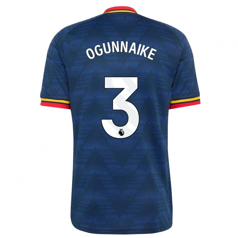 Danxen Børn Josh Ogunnaike #3 Midnatsblå Gul Rød Udebane Spillertrøjer 2026/27 Trøje T-Shirt