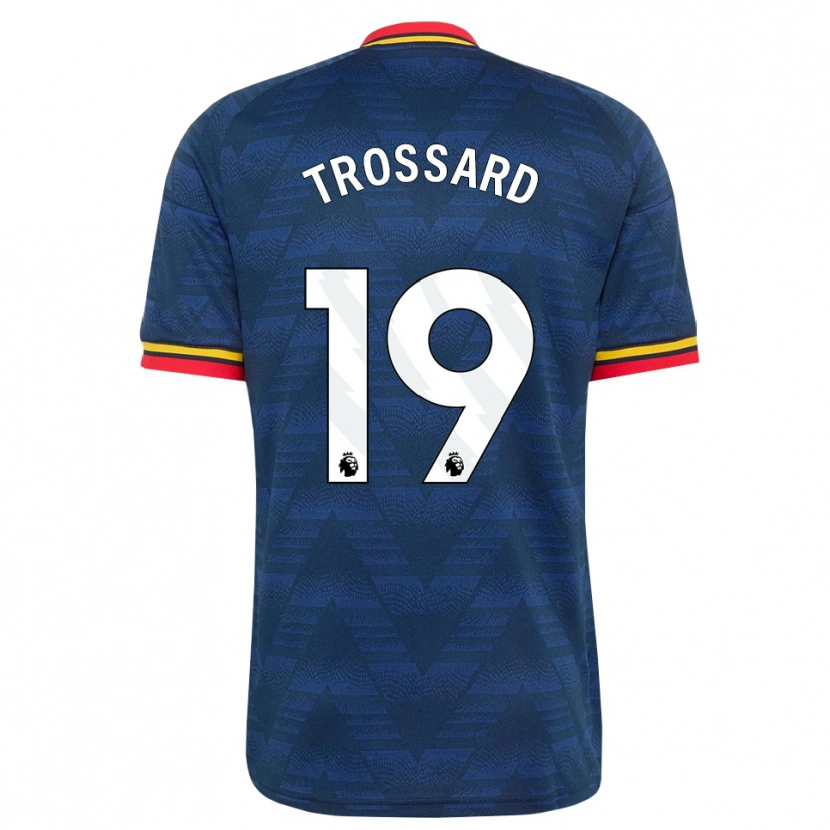 Danxen Børn Leandro Trossard #19 Midnatsblå Gul Rød Udebane Spillertrøjer 2026/27 Trøje T-Shirt