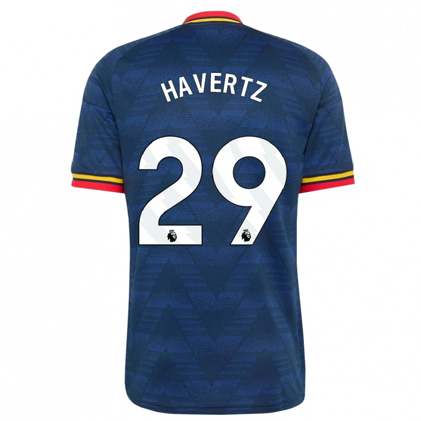 Danxen Børn Kai Havertz #29 Midnatsblå Gul Rød Udebane Spillertrøjer 2026/27 Trøje T-Shirt