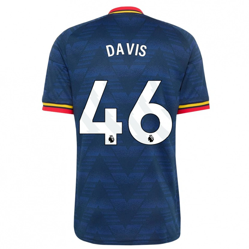 Danxen Børn Timi Davis #46 Midnatsblå Gul Rød Udebane Spillertrøjer 2026/27 Trøje T-Shirt