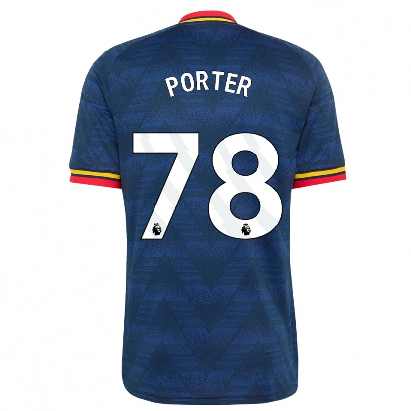Danxen Børn Jack Porter #78 Midnatsblå Gul Rød Udebane Spillertrøjer 2026/27 Trøje T-Shirt