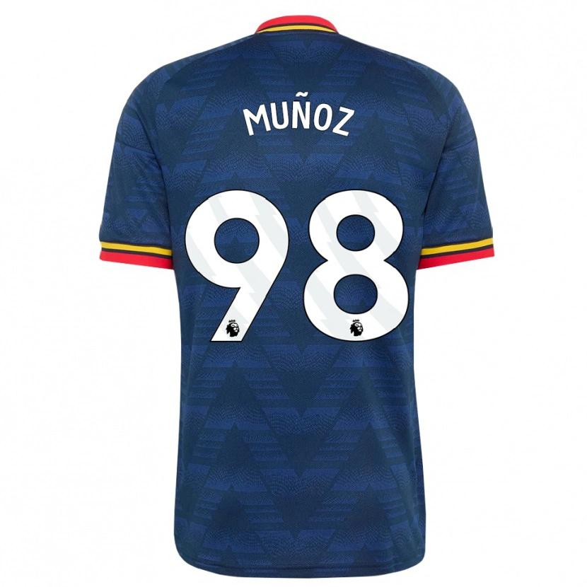 Danxen Børn Luis Muñoz #98 Midnatsblå Gul Rød Udebane Spillertrøjer 2026/27 Trøje T-Shirt