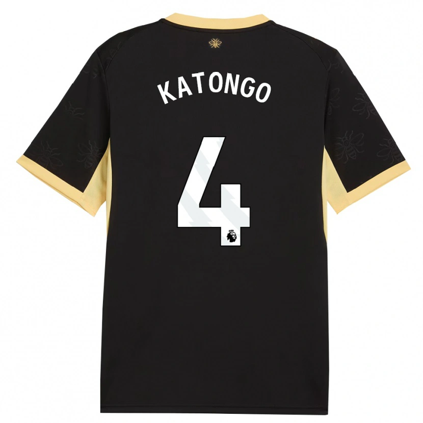 Danxen Børn Jadel Katongo #4 Sort Gul Udebane Spillertrøjer 2026/27 Trøje T-Shirt