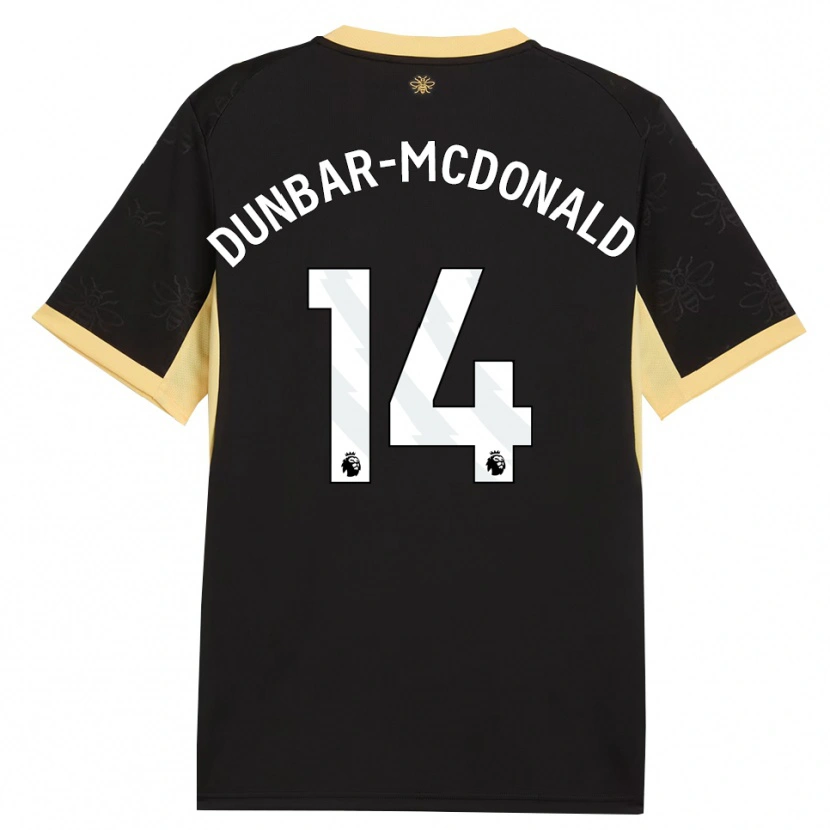 Danxen Børn Christian Dunbar-Mcdonald #14 Sort Gul Udebane Spillertrøjer 2026/27 Trøje T-Shirt