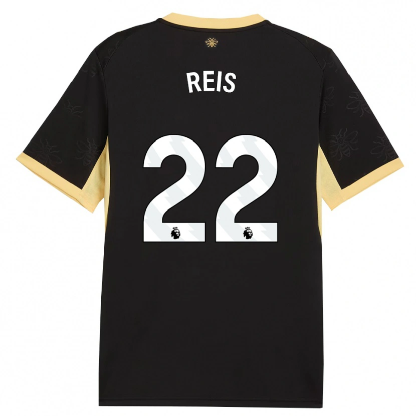 Danxen Børn Vitor Reis #22 Sort Gul Udebane Spillertrøjer 2026/27 Trøje T-Shirt