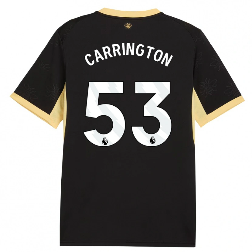 Danxen Børn Ezra Carrington #53 Sort Gul Udebane Spillertrøjer 2026/27 Trøje T-Shirt