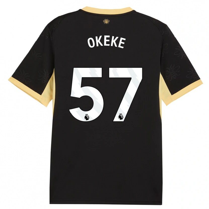 Danxen Børn Michael Okeke #57 Sort Gul Udebane Spillertrøjer 2026/27 Trøje T-Shirt