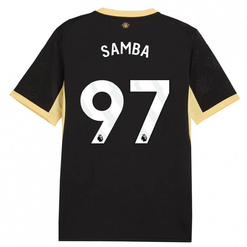 Danxen Børn Tyrone Samba #97 Sort Gul Udebane Spillertrøjer 2026/27 Trøje T-Shirt
