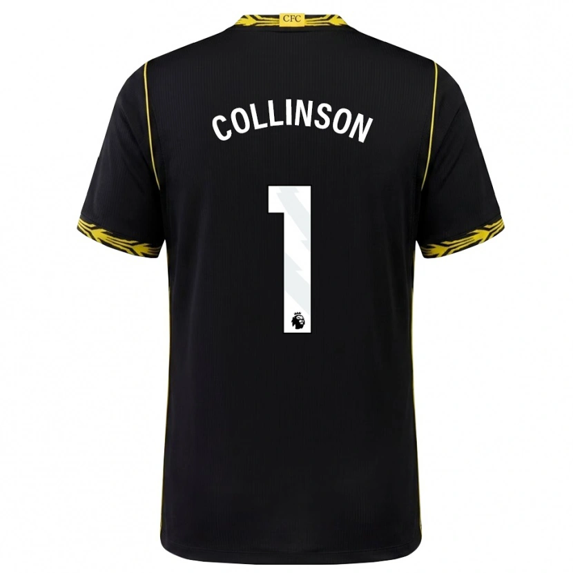 Danxen Børn Isaac Collinson #1 Sort Gul Udebane Spillertrøjer 2026/27 Trøje T-Shirt