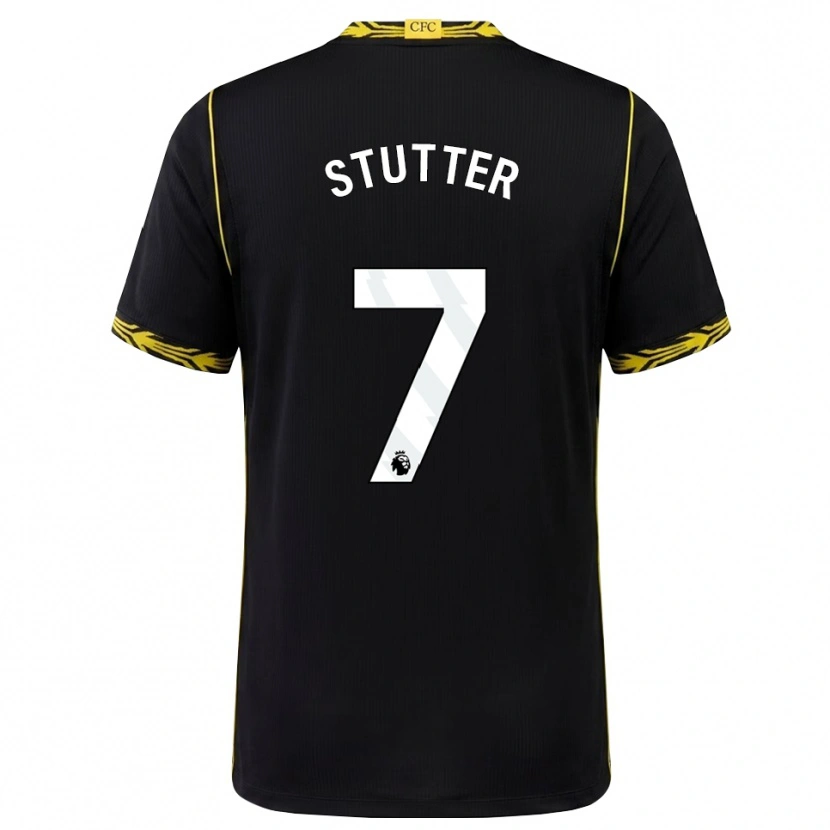 Danxen Børn Ronnie Stutter #7 Sort Gul Udebane Spillertrøjer 2026/27 Trøje T-Shirt