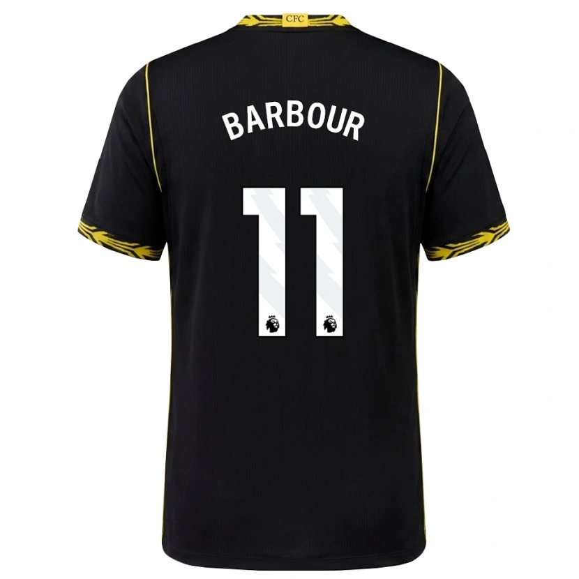 Danxen Børn Kobe Barbour #11 Sort Gul Udebane Spillertrøjer 2026/27 Trøje T-Shirt