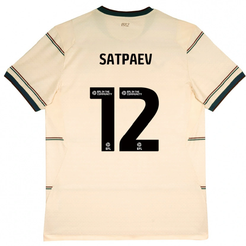 Danxen Børn Dastan Satpaev #12 Beige Vinrød Udebane Spillertrøjer 2026/27 Trøje T-Shirt