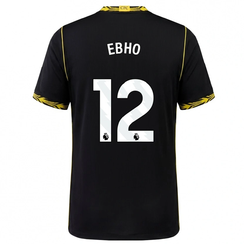 Danxen Børn Riley Ebho #12 Sort Gul Udebane Spillertrøjer 2026/27 Trøje T-Shirt