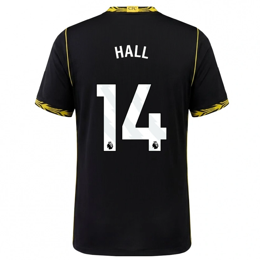 Danxen Børn Jacob Hall #14 Sort Gul Udebane Spillertrøjer 2026/27 Trøje T-Shirt