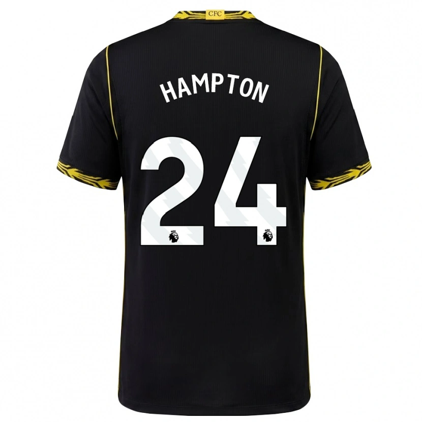 Danxen Børn Hannah Hampton #24 Sort Gul Udebane Spillertrøjer 2026/27 Trøje T-Shirt