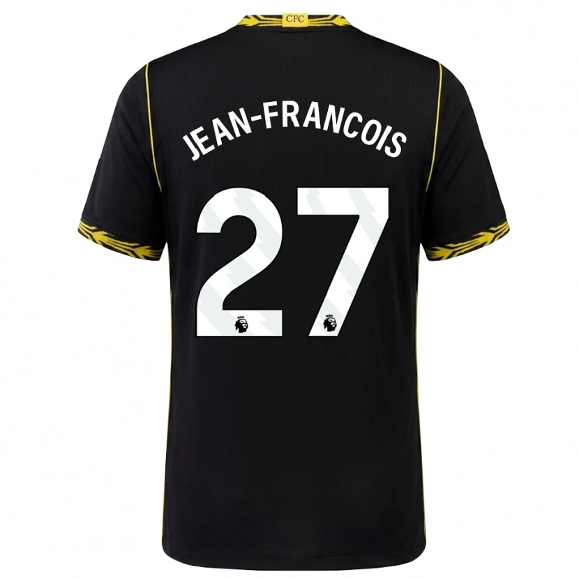 Danxen Børn Oriane Jean-Francois #27 Sort Gul Udebane Spillertrøjer 2026/27 Trøje T-Shirt
