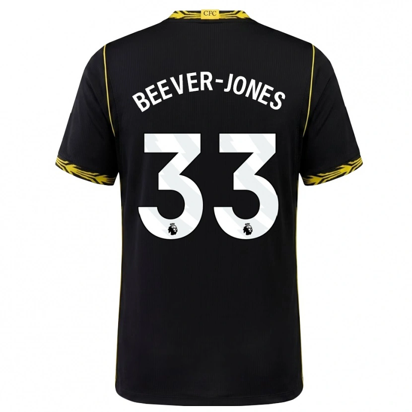 Danxen Børn Aggie Beever-Jones #33 Sort Gul Udebane Spillertrøjer 2026/27 Trøje T-Shirt