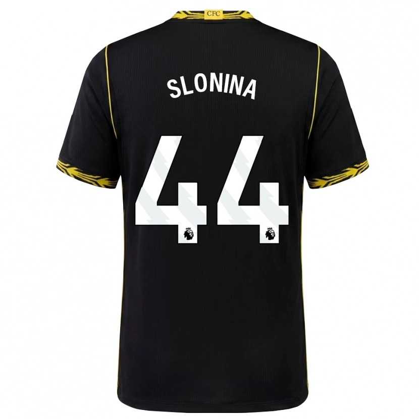 Danxen Børn Gabriel Slonina #44 Sort Gul Udebane Spillertrøjer 2026/27 Trøje T-Shirt