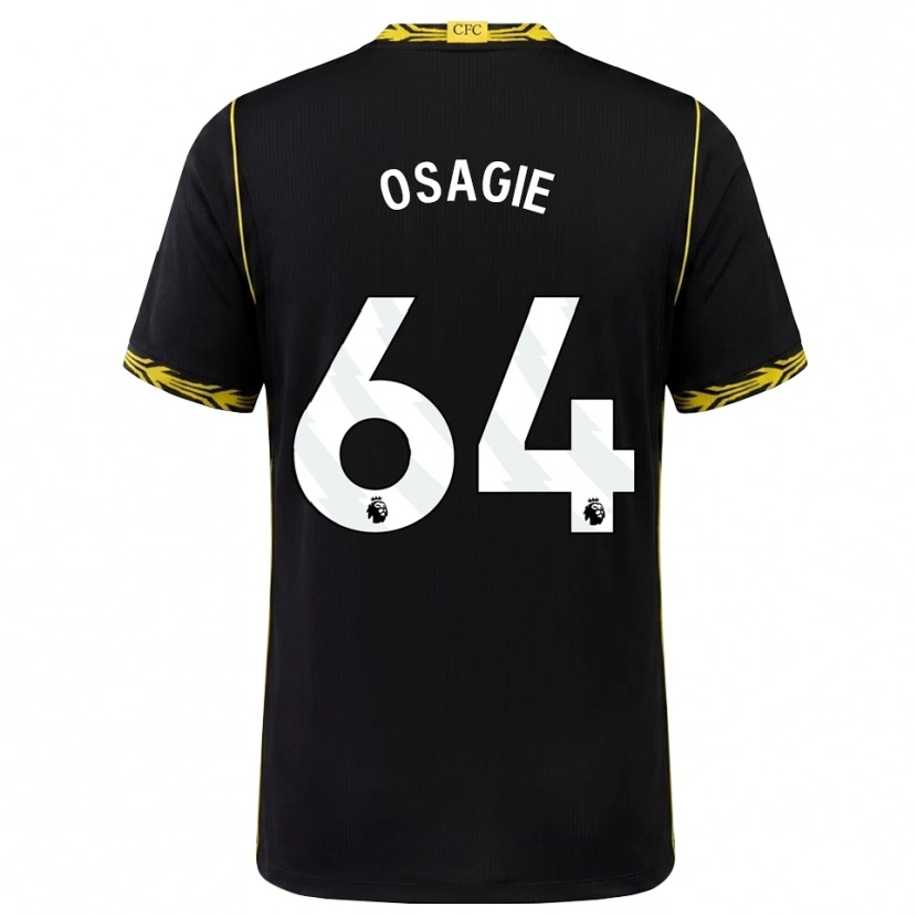 Danxen Børn Justin Osagie #64 Sort Gul Udebane Spillertrøjer 2026/27 Trøje T-Shirt