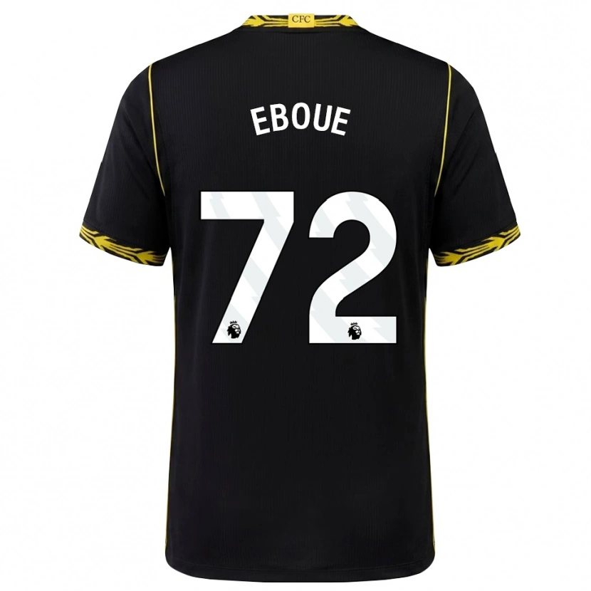 Danxen Børn Mathis Eboué #72 Sort Gul Udebane Spillertrøjer 2026/27 Trøje T-Shirt