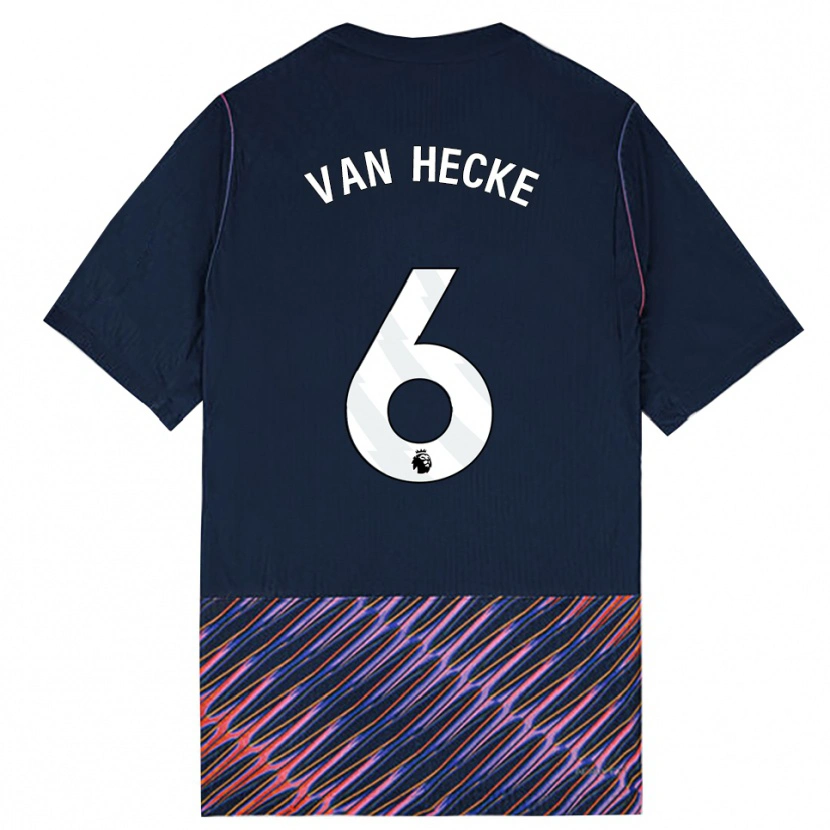Danxen Børn Jan Paul Van Hecke #6 Kongeblå Hvid Udebane Spillertrøjer 2026/27 Trøje T-Shirt