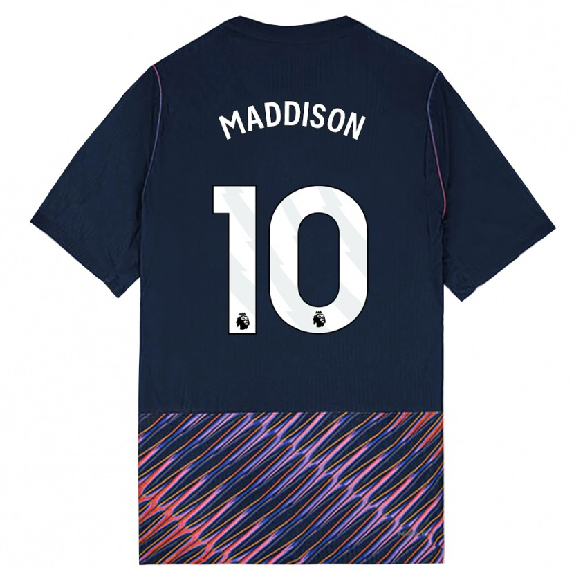 Danxen Børn James Maddison #10 Kongeblå Hvid Udebane Spillertrøjer 2026/27 Trøje T-Shirt
