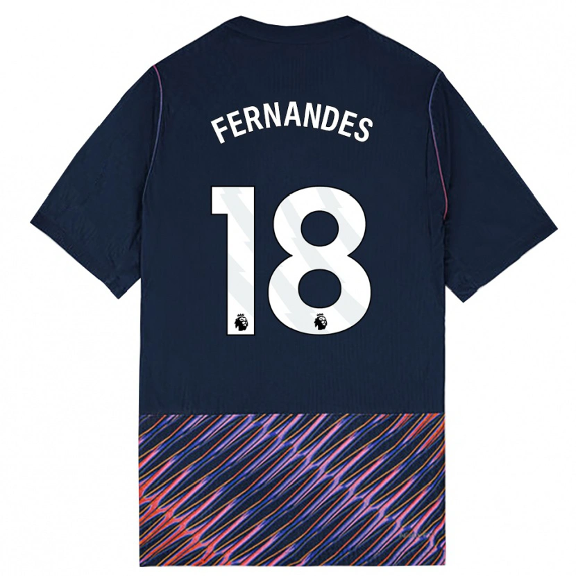 Danxen Børn Mateus Fernandes #18 Kongeblå Hvid Udebane Spillertrøjer 2026/27 Trøje T-Shirt