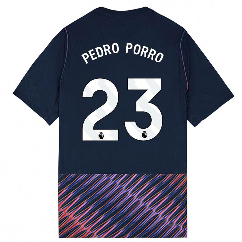 Danxen Børn Pedro Porro #23 Kongeblå Hvid Udebane Spillertrøjer 2026/27 Trøje T-Shirt