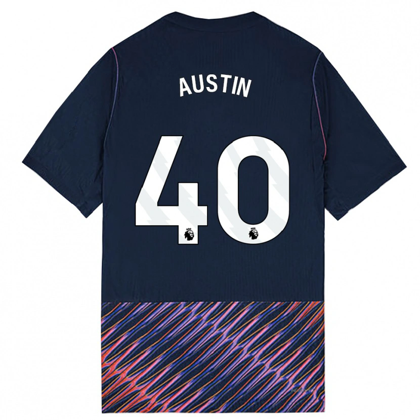 Danxen Børn Brandon Austin #40 Kongeblå Hvid Udebane Spillertrøjer 2026/27 Trøje T-Shirt