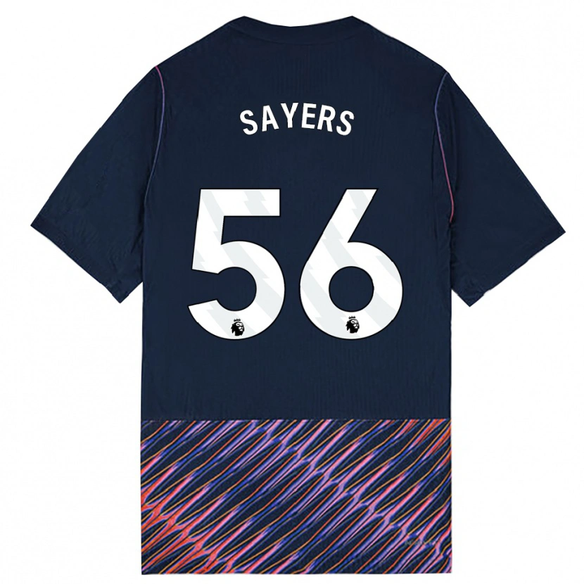 Danxen Børn Charlie Sayers #56 Kongeblå Hvid Udebane Spillertrøjer 2026/27 Trøje T-Shirt