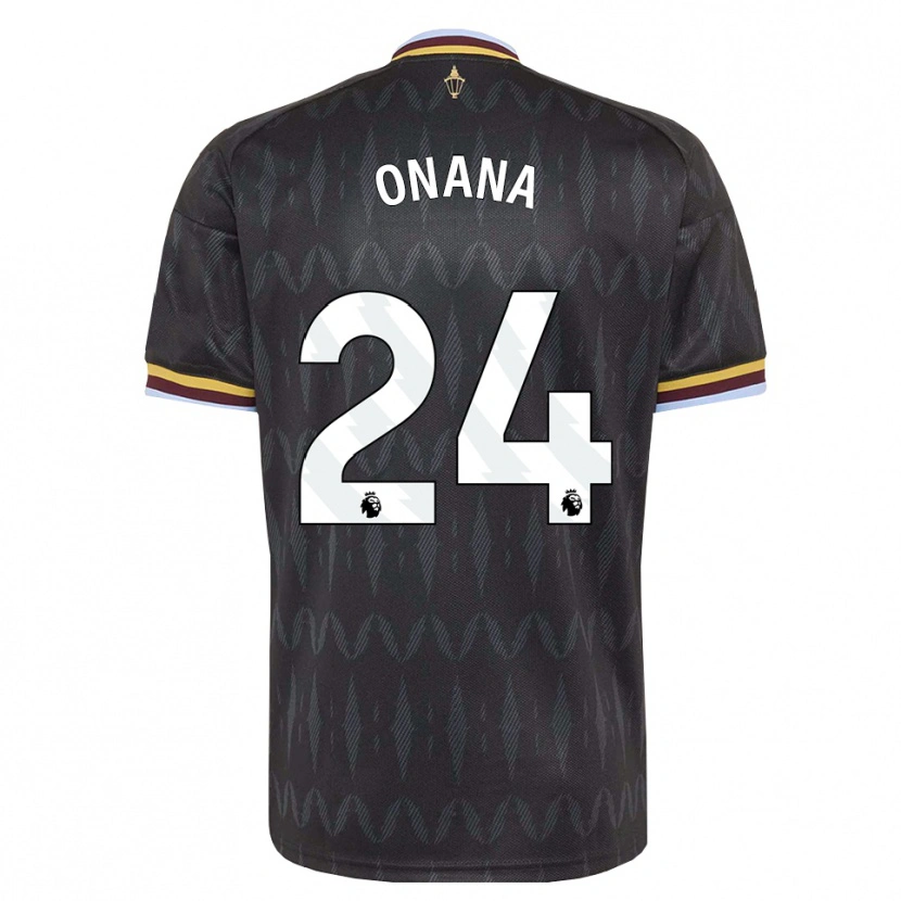 Danxen Børn Amadou Onana #24 Kornblomstblå Sort Gul Udebane Spillertrøjer 2026/27 Trøje T-Shirt