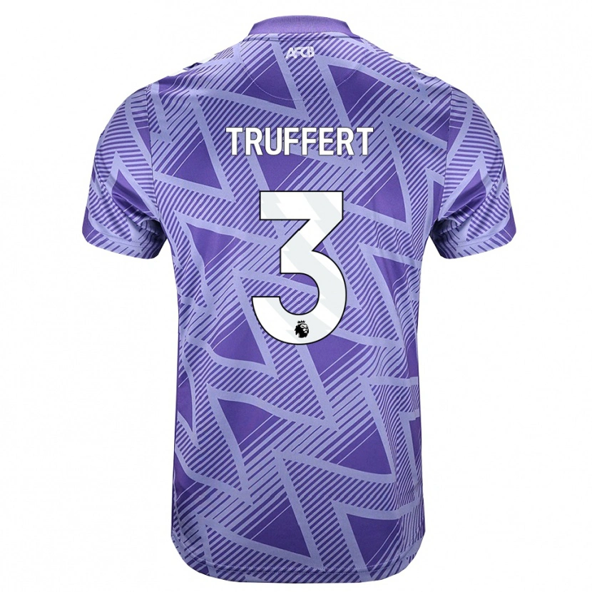 Danxen Børn Adrien Truffert #3 Blegviolrød Hvid Udebane Spillertrøjer 2026/27 Trøje T-Shirt