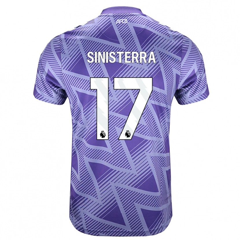 Danxen Børn Luis Sinisterra #17 Blegviolrød Hvid Udebane Spillertrøjer 2026/27 Trøje T-Shirt