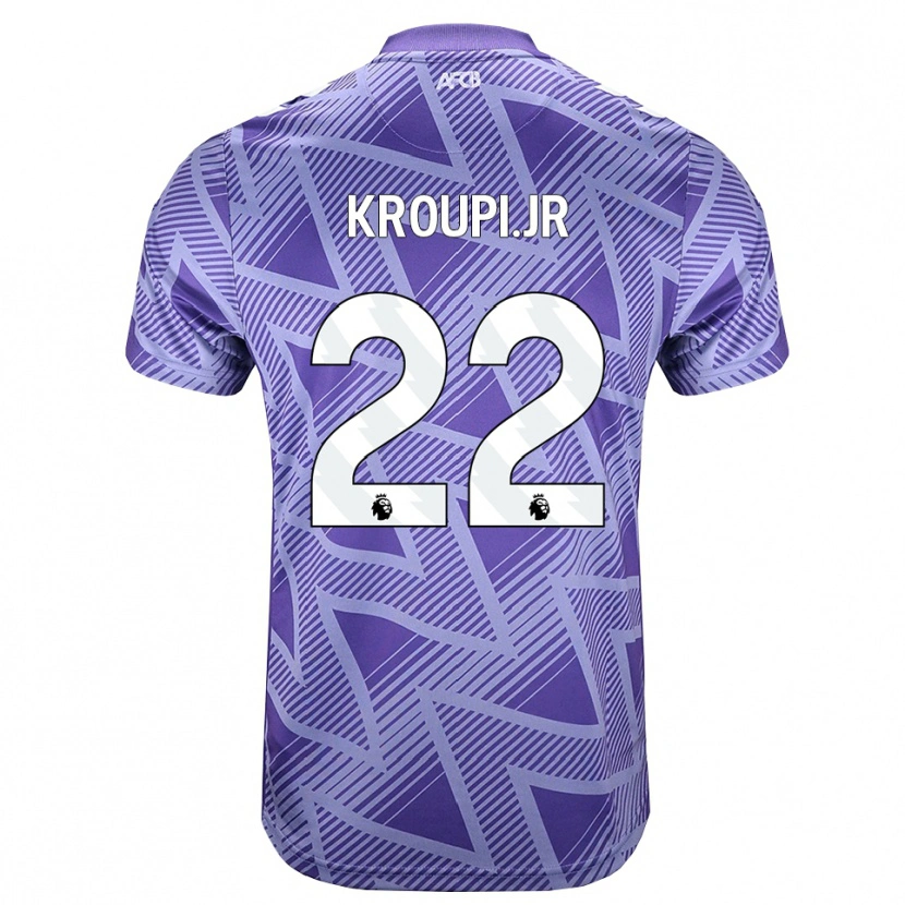 Danxen Børn Junior Kroupi #22 Blegviolrød Hvid Udebane Spillertrøjer 2026/27 Trøje T-Shirt